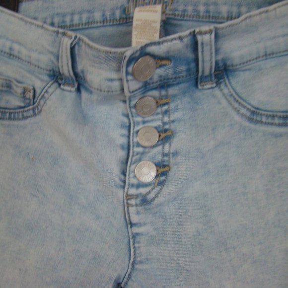 Justice High Rise Jeggings size 12 Jeans Button Fly Distressed - Picture 7 of 9